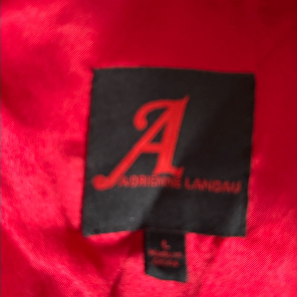 Adrienne Landau Vibrant Red Faux Fur Hooded Vest - Picture 2 of 3